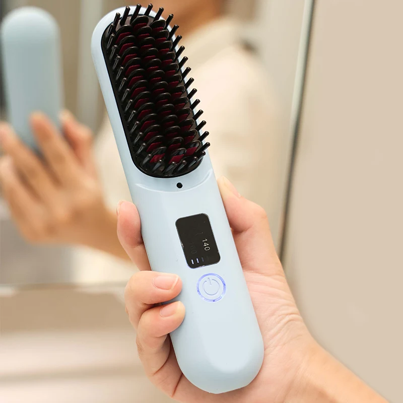Wireless Rechargeable Hair Straightener Brush